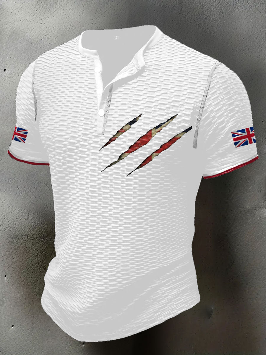 Men's UK Flag Printed Casual Tops trupatriotic