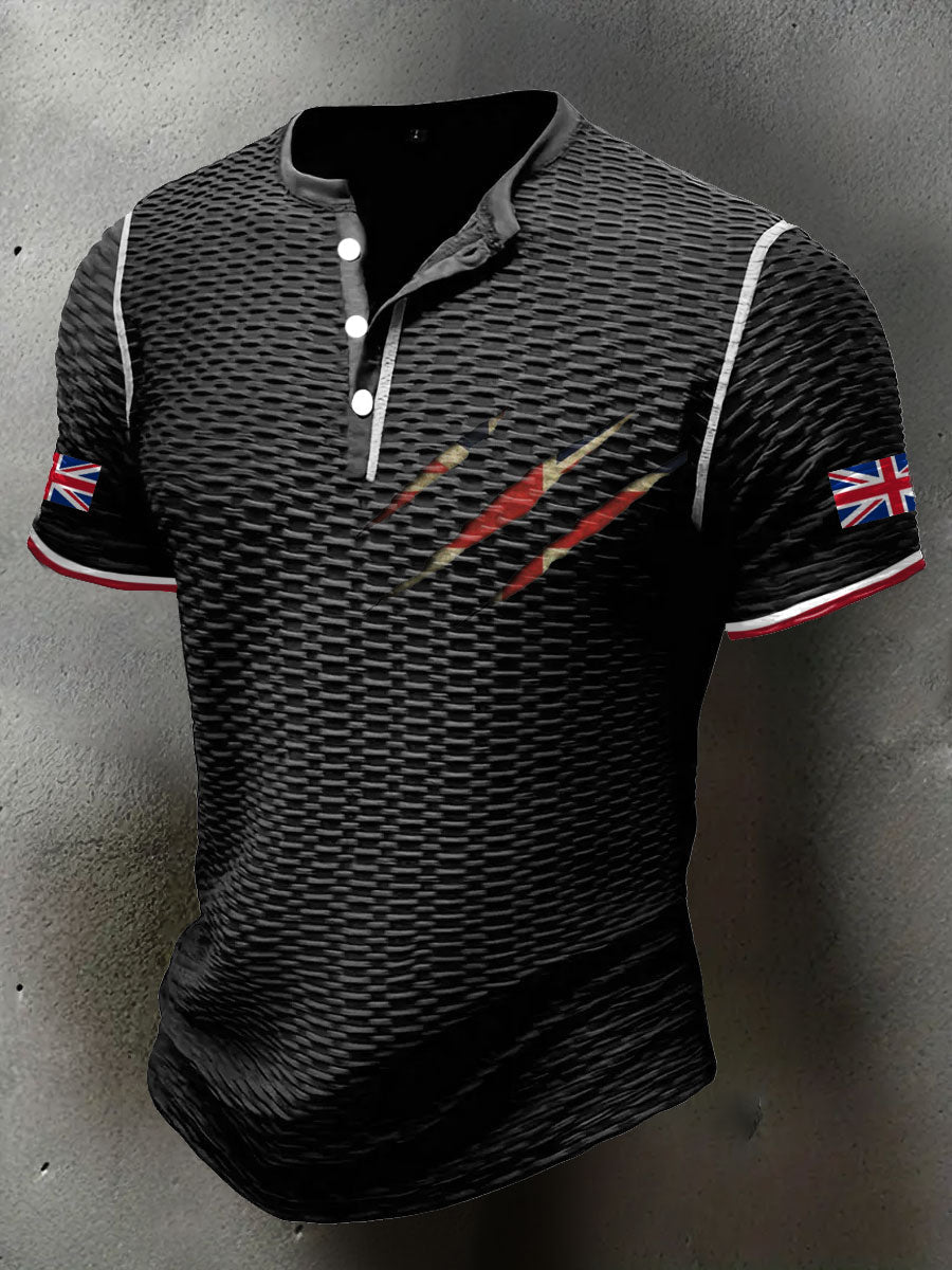 Men's UK Flag Printed Casual Tops trupatriotic