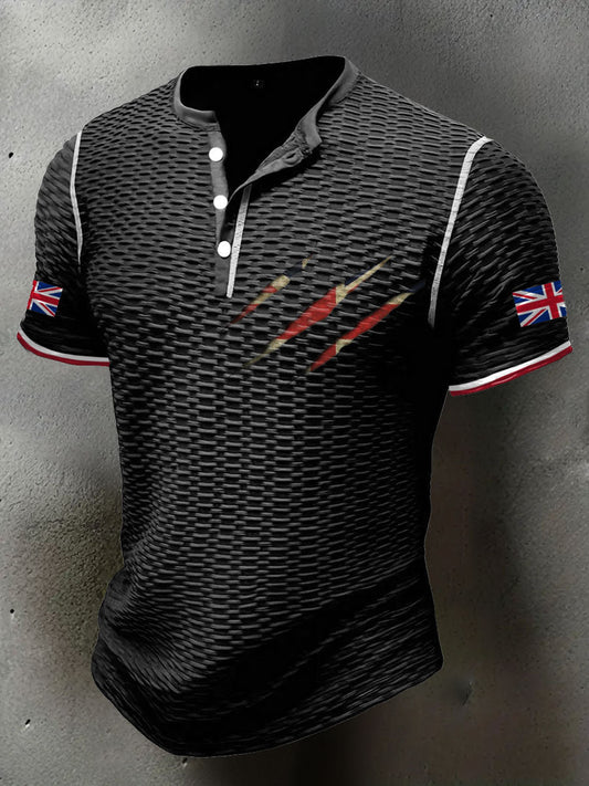 Men's UK Flag Printed Casual Tops trupatriotic