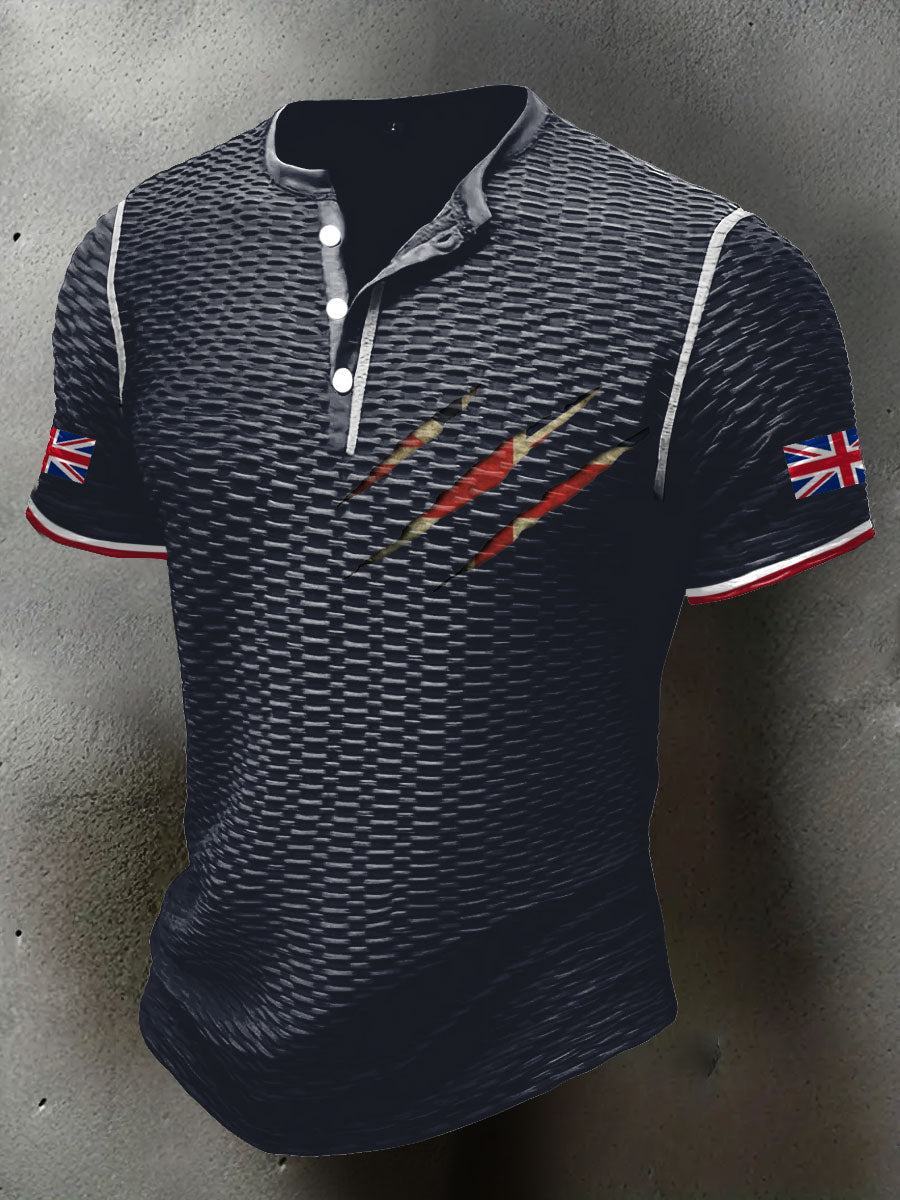 Men's UK Flag Printed Casual Tops trupatriotic