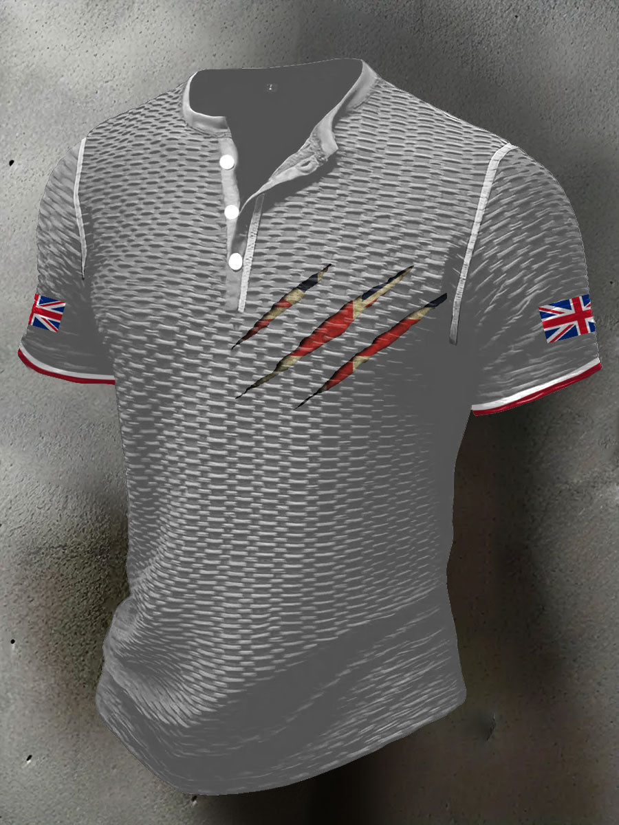 Men's UK Flag Printed Casual Tops trupatriotic