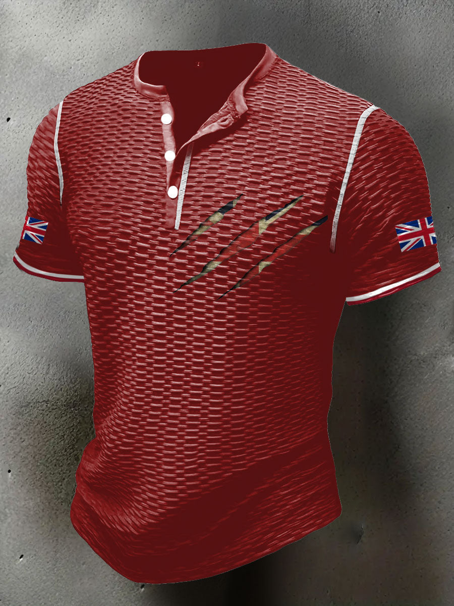 Men's UK Flag Printed Casual Tops trupatriotic