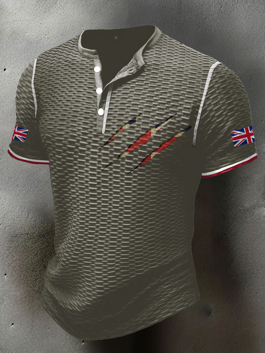 Men's UK Flag Printed Casual Tops trupatriotic