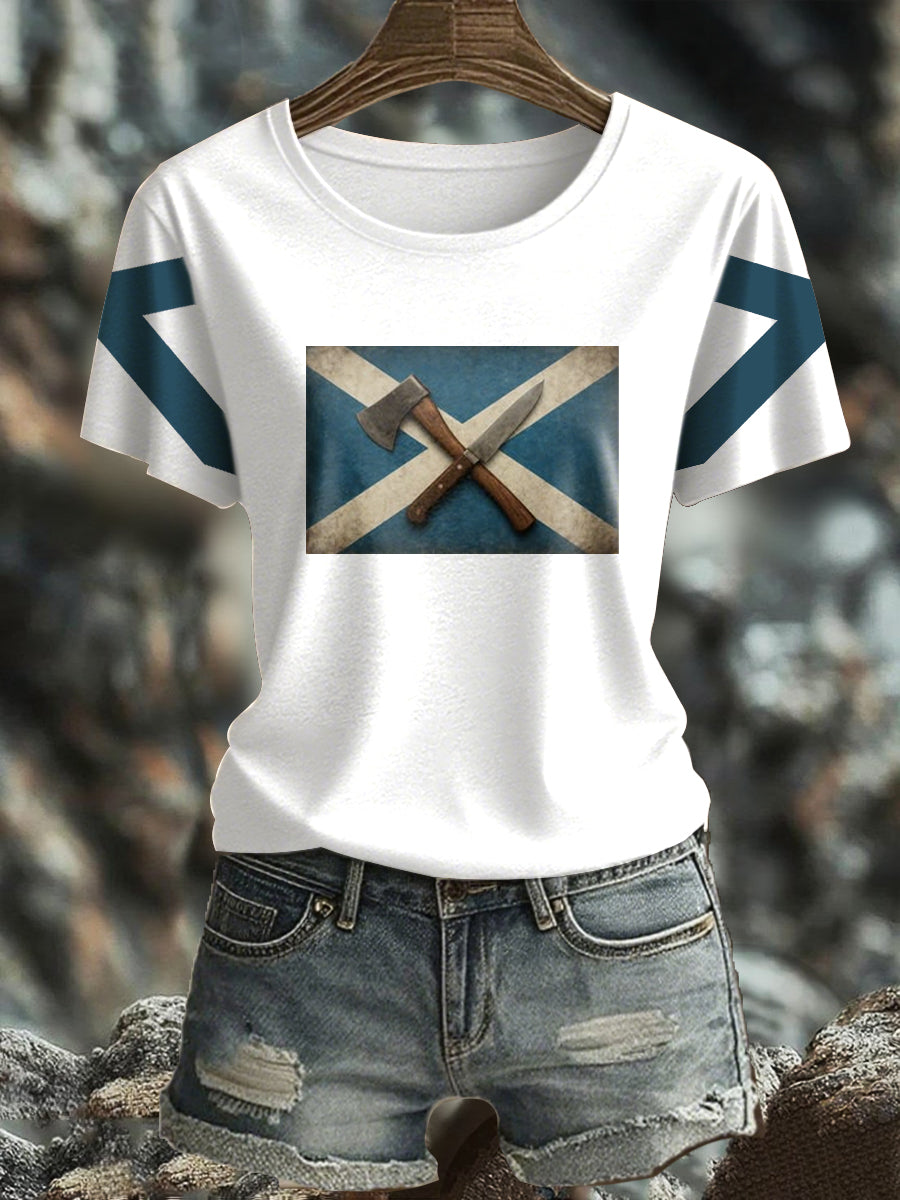 Women's Girl's Power Scotland Printed T-shirt trupatriotic