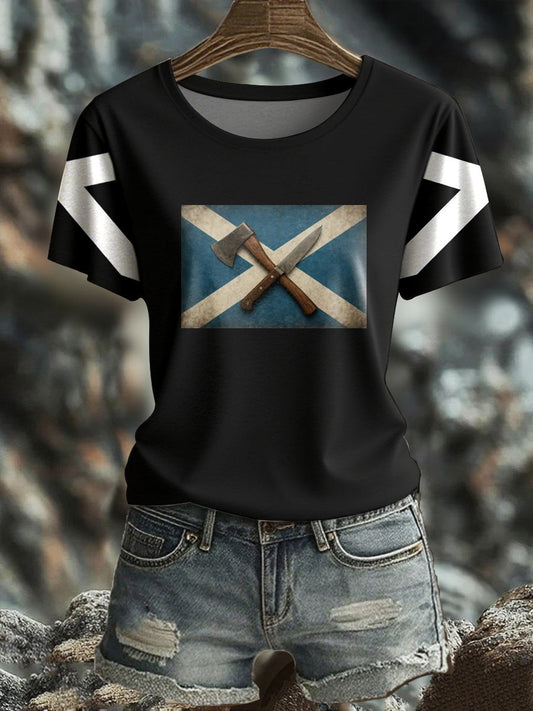 Women's Girl's Power Scotland Printed T-shirt trupatriotic
