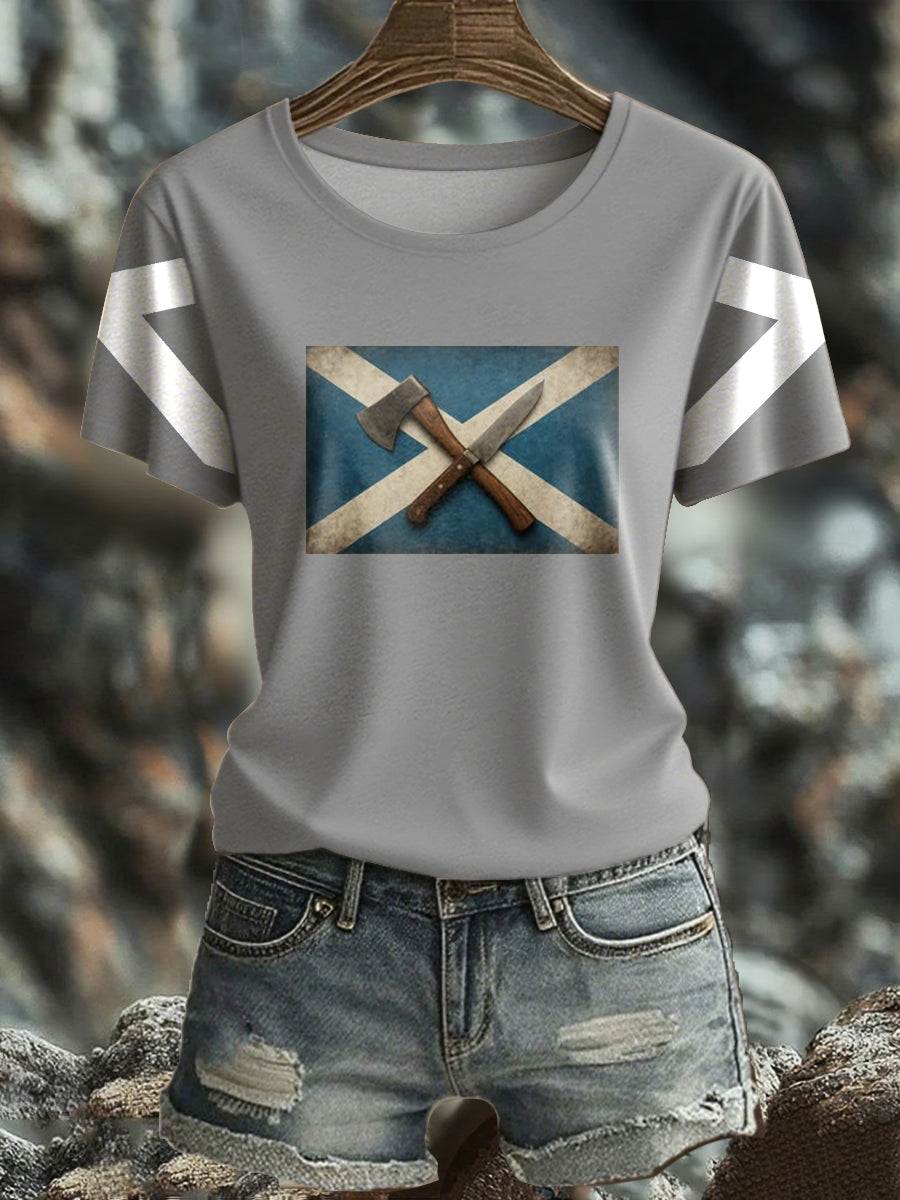 Women's Girl's Power Scotland Printed T-shirt trupatriotic