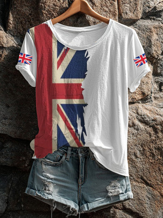 Women's UK Flag Printed T-shirt trupatriotic