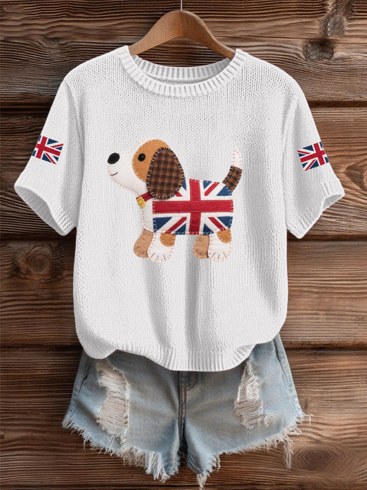 Women's UK Flag Butterfly Cozy Knit Sweater trupatriotic