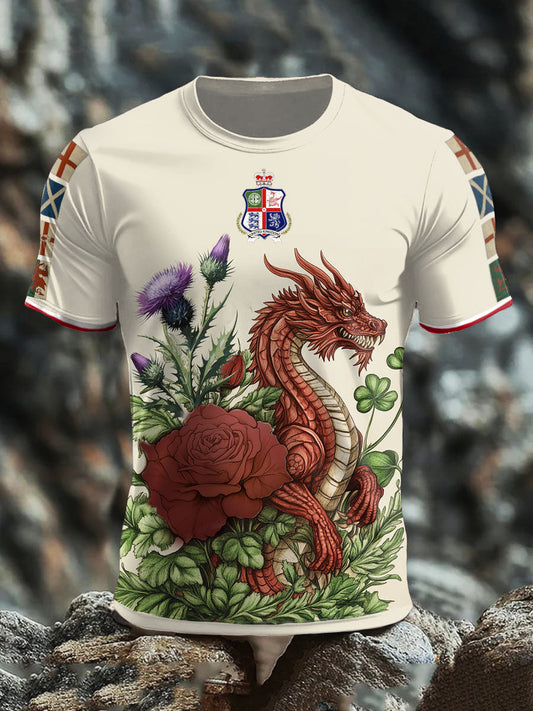 Men's UK Scotland England Northern Ireland Wales Flag Art Printed T-shirt trupatriotic