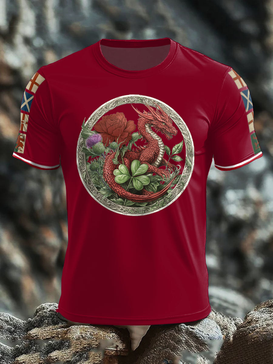Men's UK Scotland England Northern Ireland Wales Flag Art Printed T-shirt trupatriotic