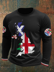 Men's UK Scotland England Northern Ireland Wales Flag Art Printed T-shirt trupatriotic