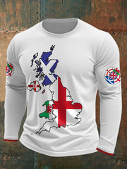 Men's UK Scotland England Northern Ireland Wales Flag Art Printed T-shirt trupatriotic