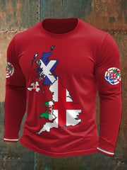 Men's UK Scotland England Northern Ireland Wales Flag Art Printed T-shirt trupatriotic