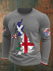 Men's UK Scotland England Northern Ireland Wales Flag Art Printed T-shirt trupatriotic