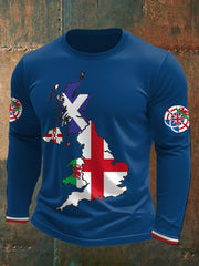 Men's UK Scotland England Northern Ireland Wales Flag Art Printed T-shirt trupatriotic
