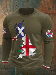 Men's UK Scotland England Northern Ireland Wales Flag Art Printed T-shirt trupatriotic
