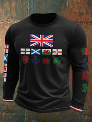 Men's UK Scotland England Northern Ireland Wales Flag Art Printed T-shirt trupatriotic