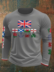 Men's UK Scotland England Northern Ireland Wales Flag Art Printed T-shirt trupatriotic