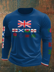 Men's UK Scotland England Northern Ireland Wales Flag Art Printed T-shirt trupatriotic