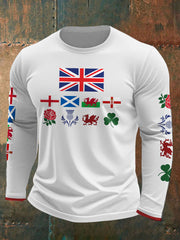 Men's UK Scotland England Northern Ireland Wales Flag Art Printed T-shirt trupatriotic