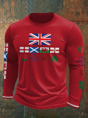 Men's UK Scotland England Northern Ireland Wales Flag Art Printed T-shirt trupatriotic