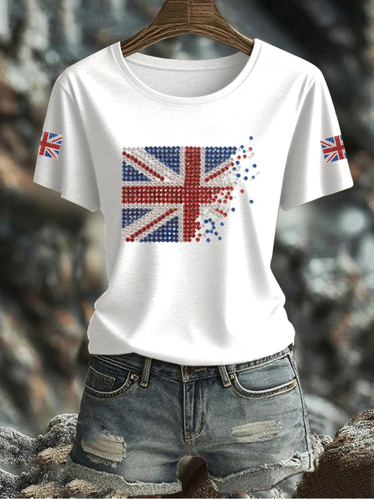 Women's UK Flag Printed T-shirt trupatriotic