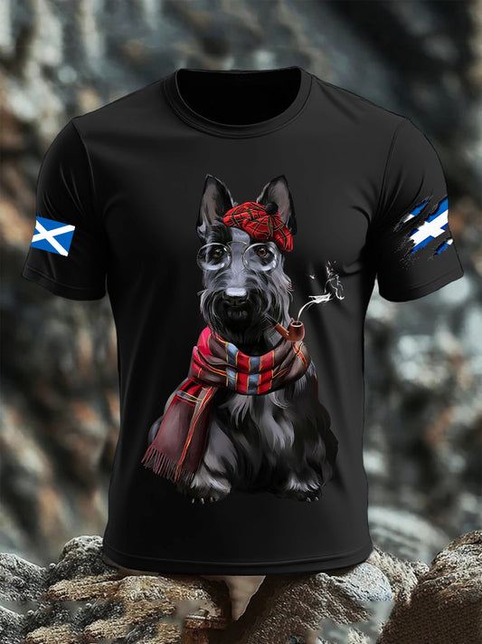 Men's Scottish Flag Scottish Terrier  Short Sleeve T-shirt trupatriotic
