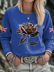 Women's UK Flag Art Printed Sweatshirt trupatriotic