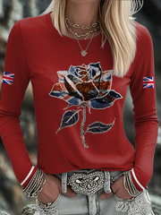 Women's UK Flag Art Printed T-shirt trupatriotic