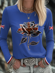 Women's UK Flag Art Printed T-shirt trupatriotic