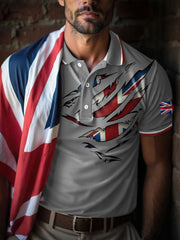 Men's UK Flag Art Printed Casual Tops trupatriotic