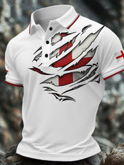 Men's England Flag Art Printed Casual Tops trupatriotic