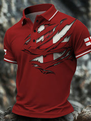 Men's England Flag Art Printed Casual Tops trupatriotic