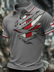 Men's England Flag Art Printed Casual Tops trupatriotic