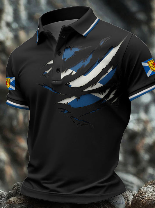 Men's Scotland Flag Art Printed Casual Tops trupatriotic