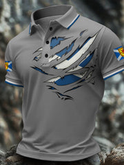 Men's Scotland Flag Art Printed Casual Tops trupatriotic