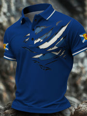 Men's Scotland Flag Art Printed Casual Tops trupatriotic