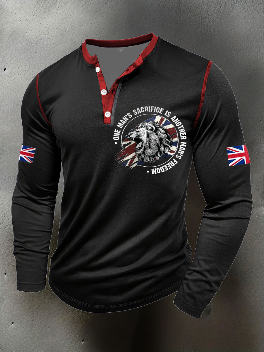 Men's UK Flag Art Printed Casual Tops trupatriotic
