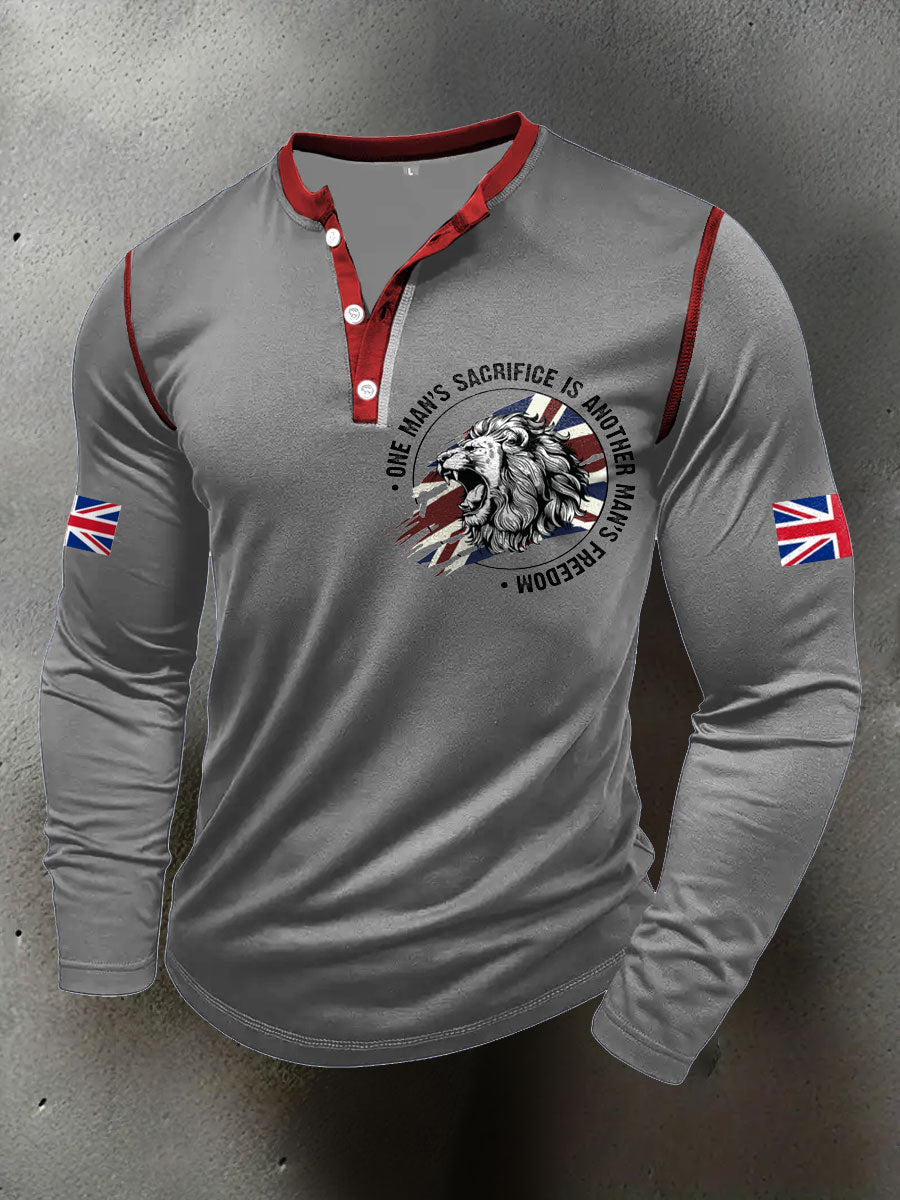 Men's UK Flag Art Printed Casual Tops trupatriotic