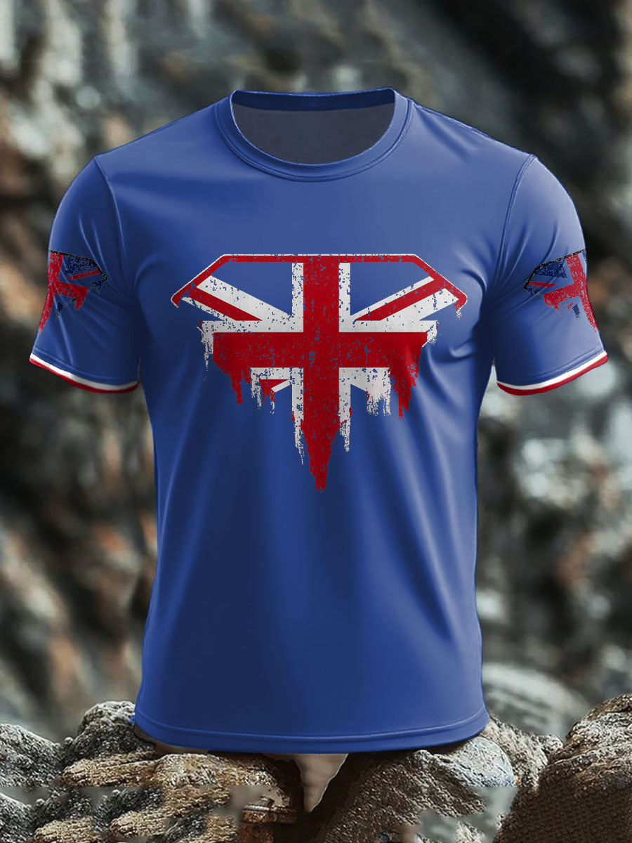 Men's UK Flag Art Printed T-shirt trupatriotic