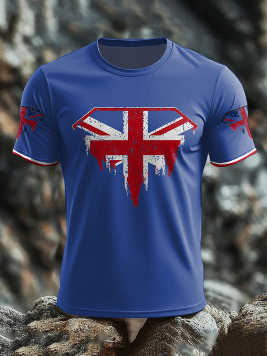 Men's UK Flag Art Printed T-shirt trupatriotic
