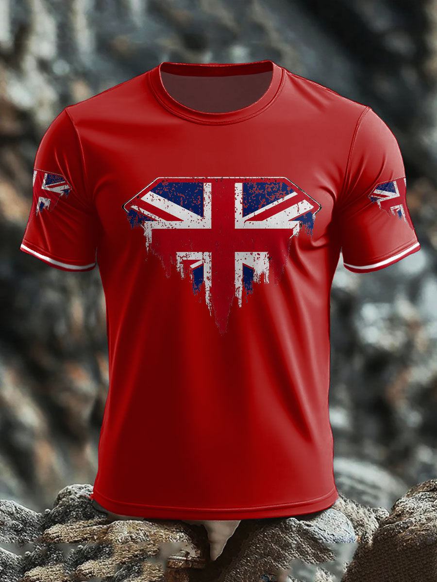 Men's UK Flag Art Printed T-shirt trupatriotic