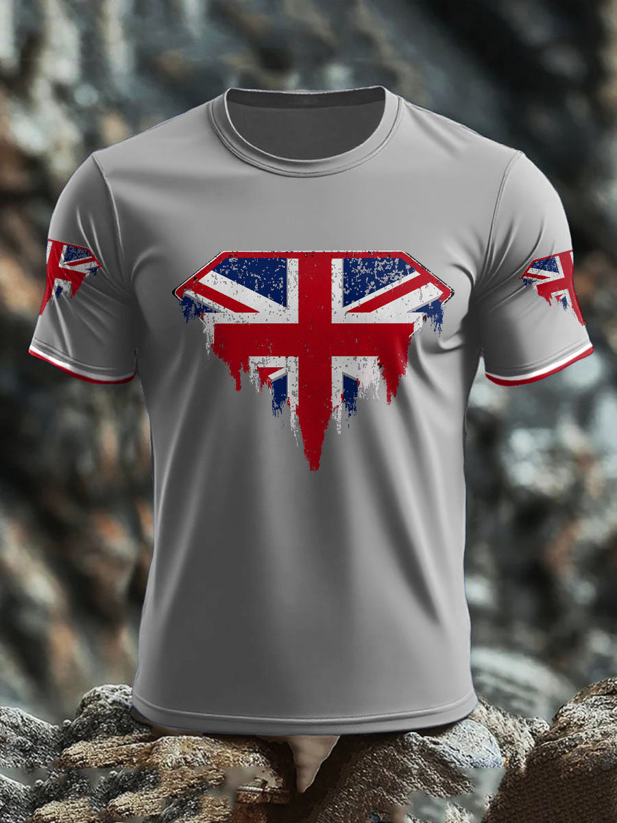 Men's UK Flag Art Printed T-shirt trupatriotic