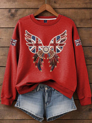 Women's British imitation diamond hot-drilling Print Sweatshirt trupatriotic