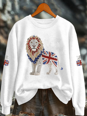Women's British imitation diamond hot-drilling Printed Regular Sweatshirt trupatriotic