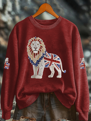 Women's British imitation diamond hot-drilling Printed Regular Sweatshirt trupatriotic