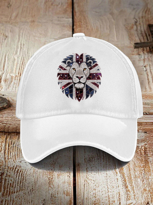 Unisex British imitation diamond hot-drilling Print Hat trupatriotic