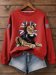 Women's British imitation diamond hot-drilling Print Sweatshirt trupatriotic