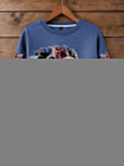 Women's British imitation diamond hot-drilling Print Sweatshirt trupatriotic