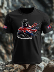 Men's British Veteran imitation cotton short-sleeved T-shirt trupatriotic